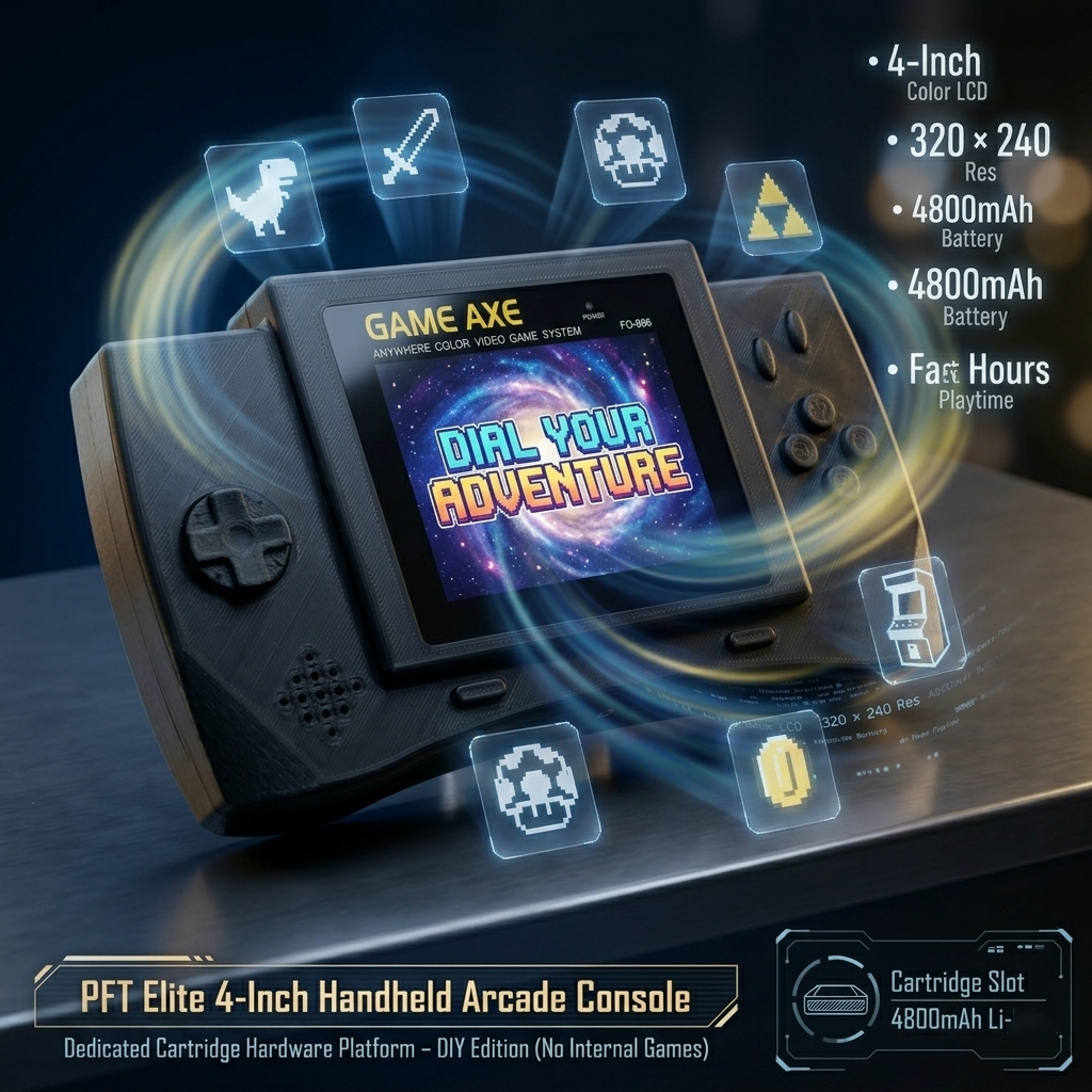Gaming Console Portable - PFT Elite 4-Inch Handheld Arcade Console