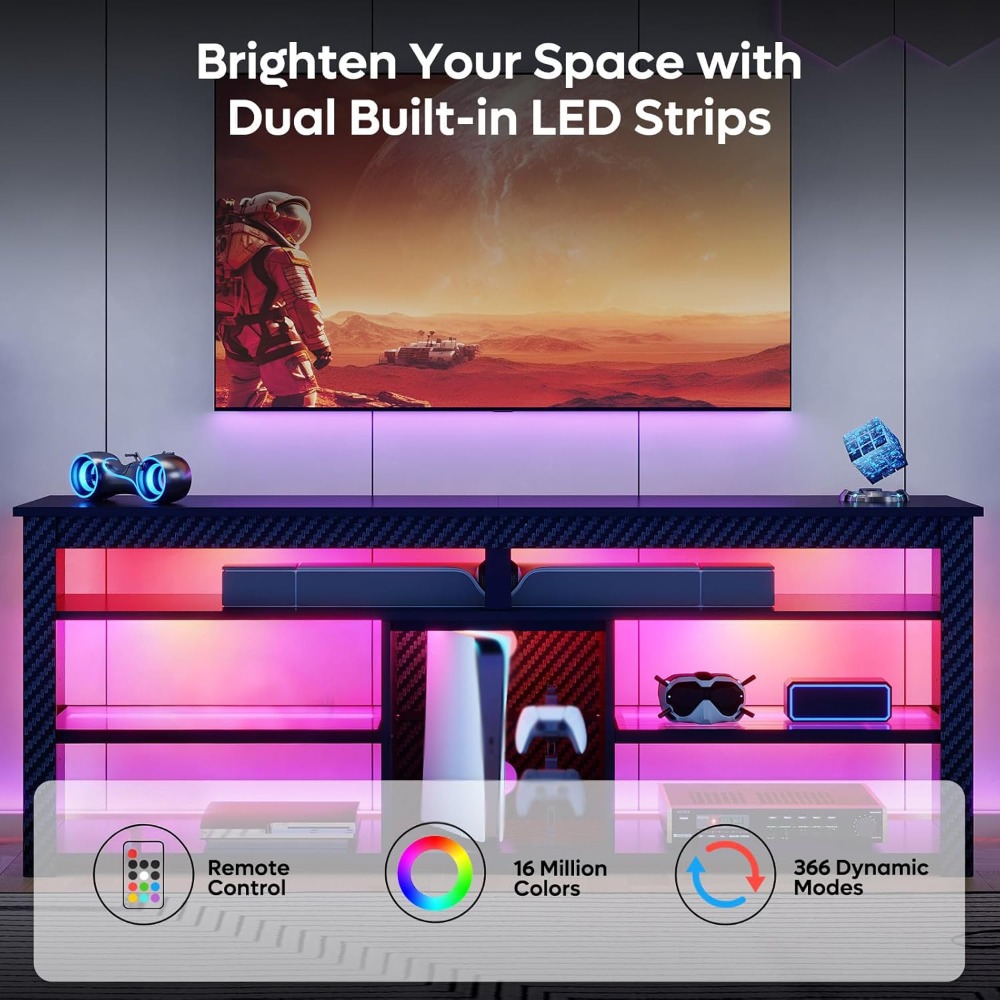 TV Stand for 70 Inch TV, Tall  - Gaming Console Cabinet incelemesi ve fiyatı